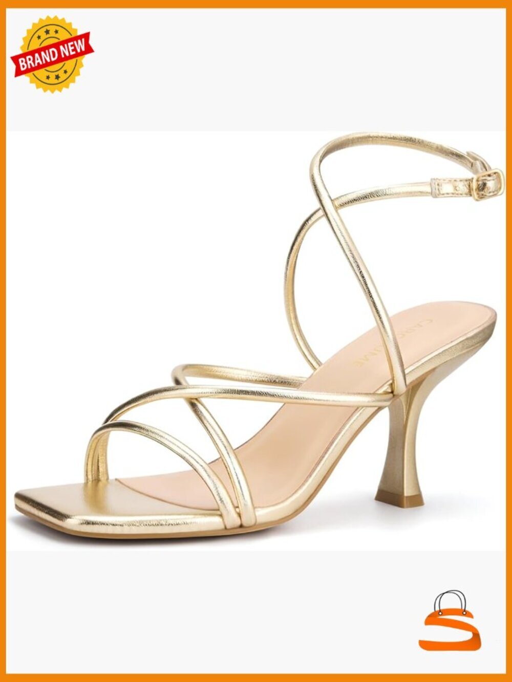 Square Toe Strappy Lace Up Kitten Heel Sandals Heeled Sandals